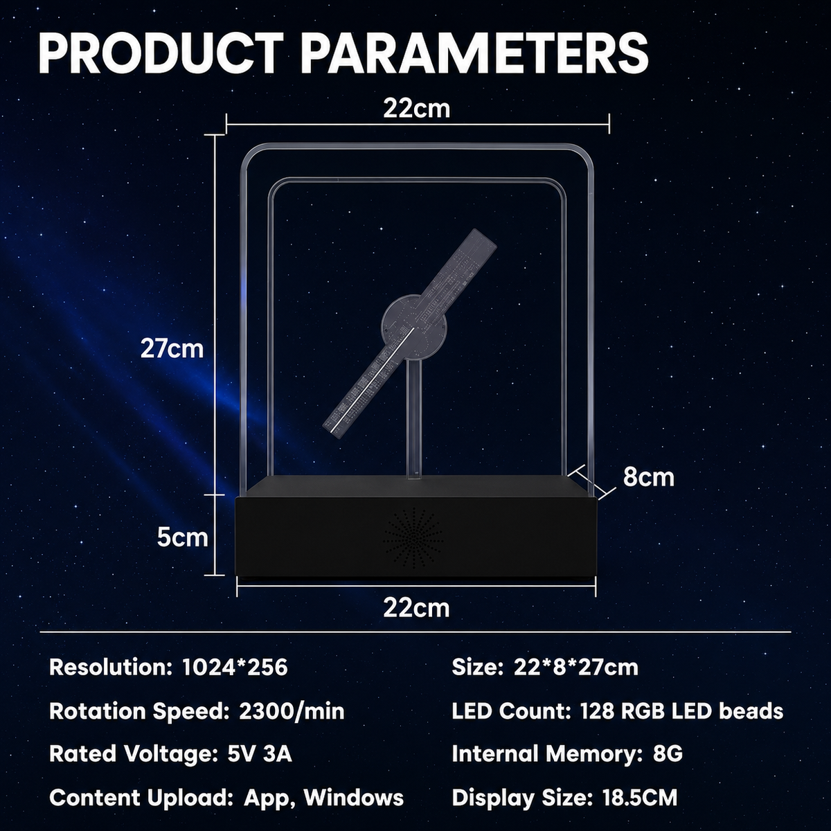 3D Hologram Fan with case